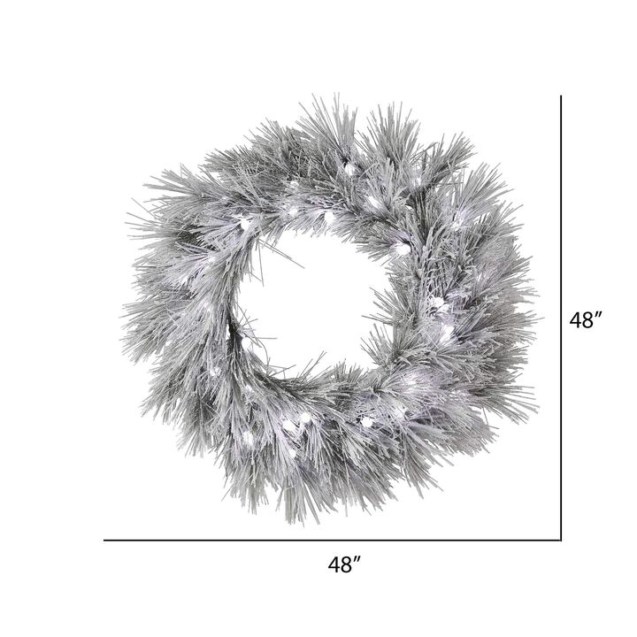 Vickerman 48" Flkd Alder Pine Wreath C7 60Wht LED