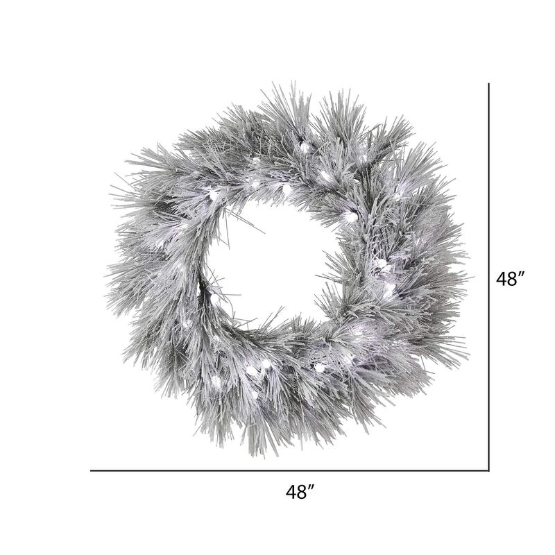 Vickerman 48" Flkd Alder Pine Wreath C7 60Wht LED image number 1