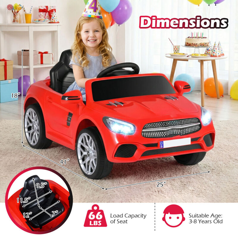 Kids 12V Battery Powered Ride On Car with Remote Control and Built-In Music image number 2