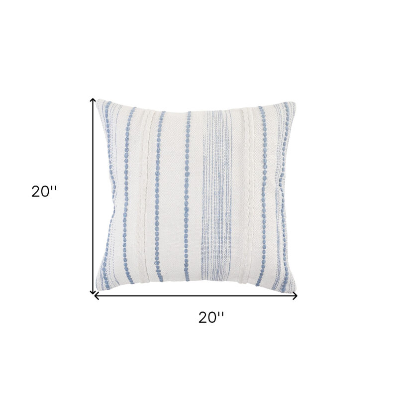 Durable Cotton Zippered Pillow with Striped Pattern &ndash; Cozy Home Accent Cushion image number 8