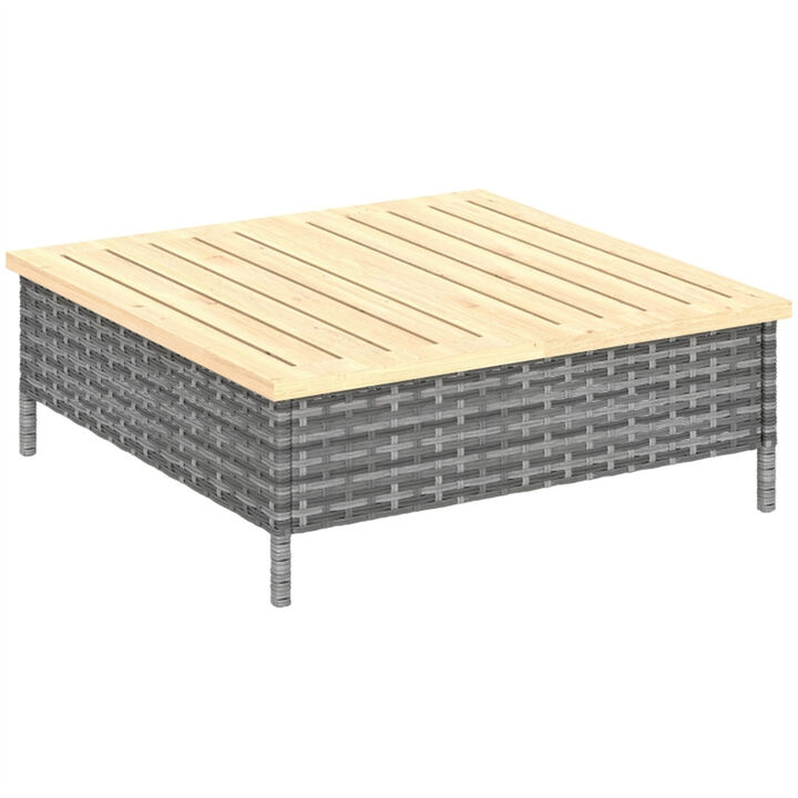 Square Patio End Table with Modern Design For Outdoor Use