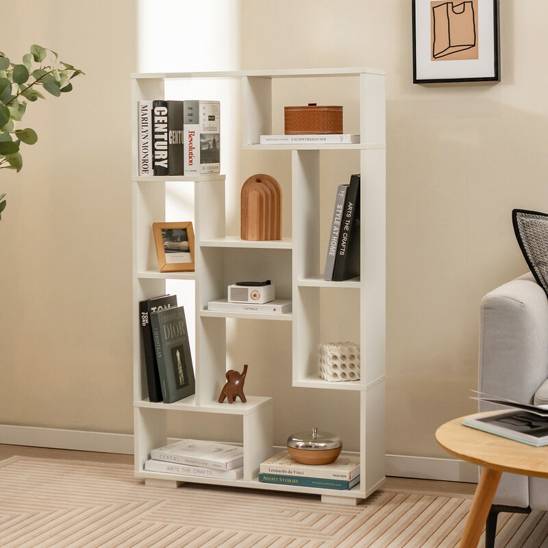 47-Inch Tall Bookshelf for Home Office Living Room-White