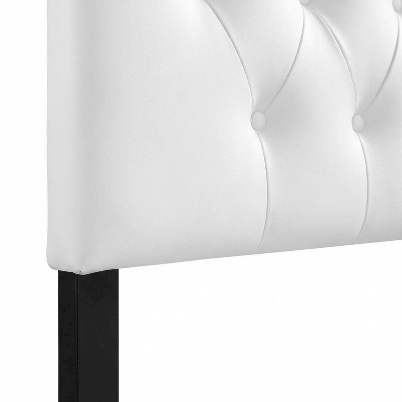 Upholstered Vinyl Full Headboard with Durable Padding and Classic Design image number 5