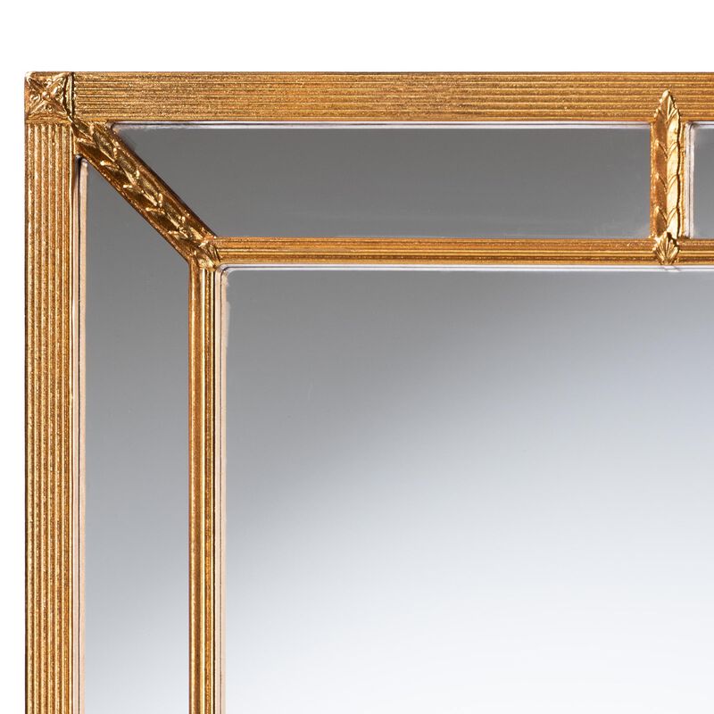 Baxton Studio Iskra Rectangular Mirror with Antique Goldleaf Frame - Modern Decorative Wall Accent for Living Room, Bedroom, or Entryway