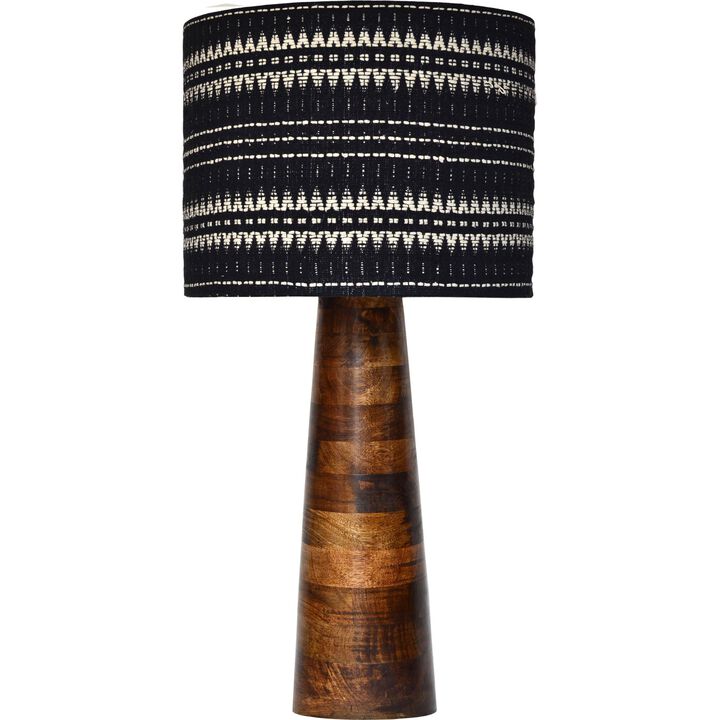 29.5" Black and Brown Antique Walnut Finish Table Lamp