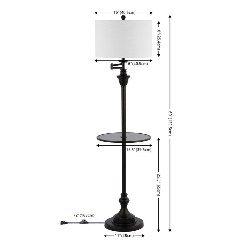 Cora Metal/Glass LED Side Table and Floor Lamp