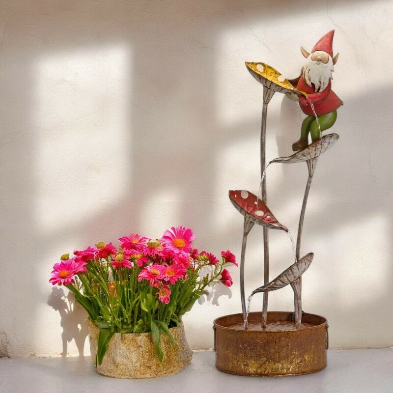 Iron Garden Fountain &ndash; Decorative Outdoor Water Feature for Home, Yard, and Patio Decor