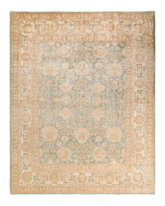 Eclectic, One-of-a-Kind Hand-Knotted Area Rug  - Light Blue, 8' 2" x 9' 10"