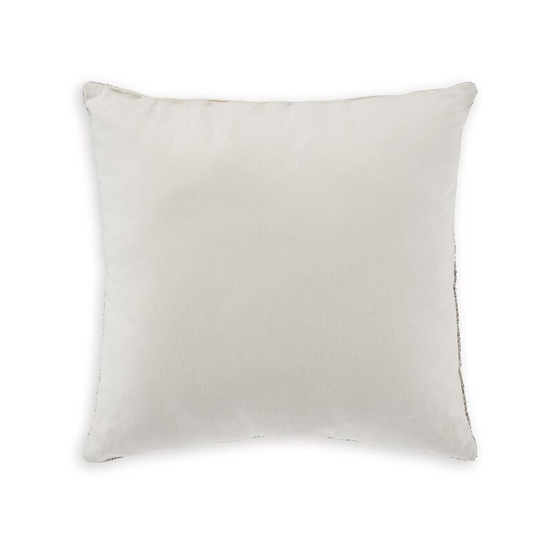 Throw Pillow Set of 4, 20 Inch Square, Brown and White Cotton Woven Texture - Benzara