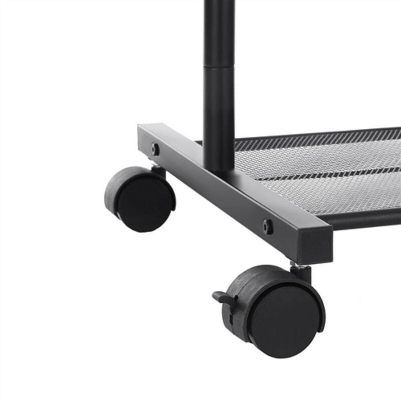 Rolling Steel Garment Rack with Bottom Mesh Shelf