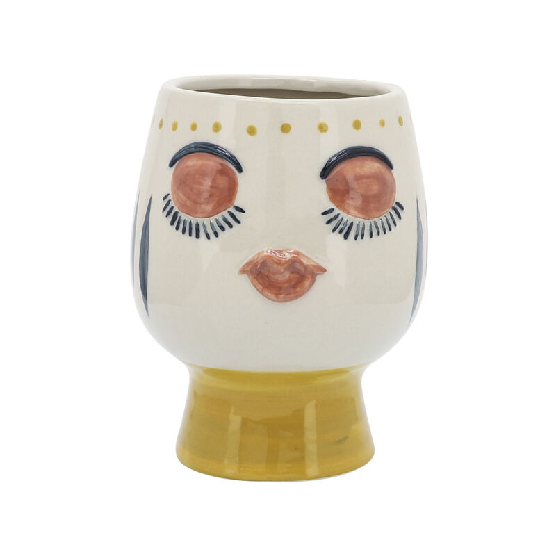 Cer, 6"d Face Vase, Multi image number 1
