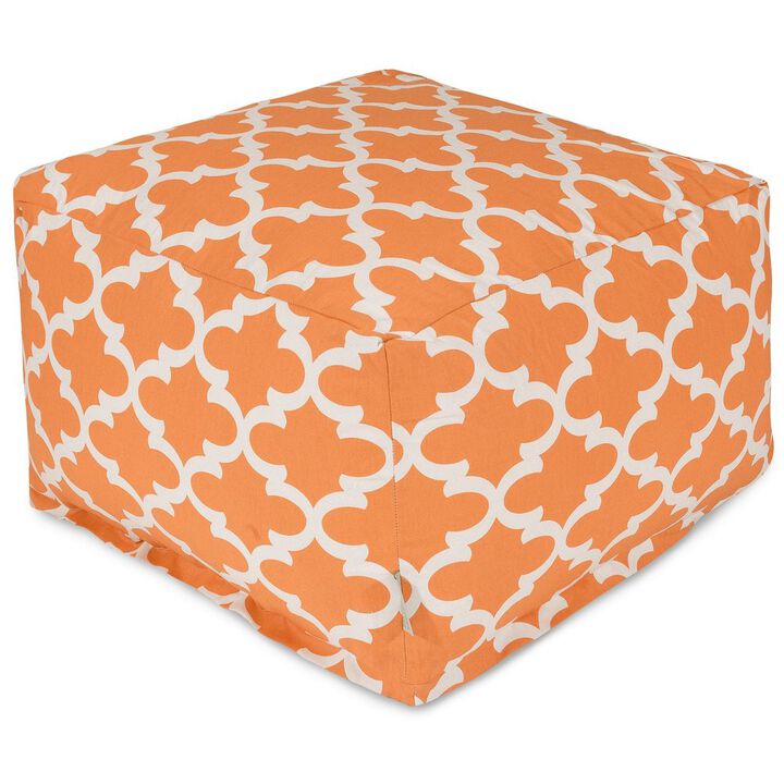 Majestic Home Goods Ottoman Pouf Trellis Peach