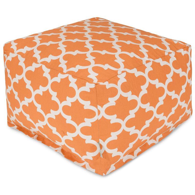 Majestic Home Goods Ottoman Pouf Trellis Peach