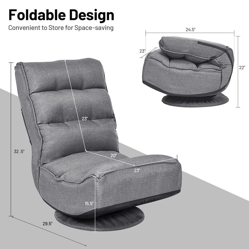 5-Position Folding Floor Gaming Chair