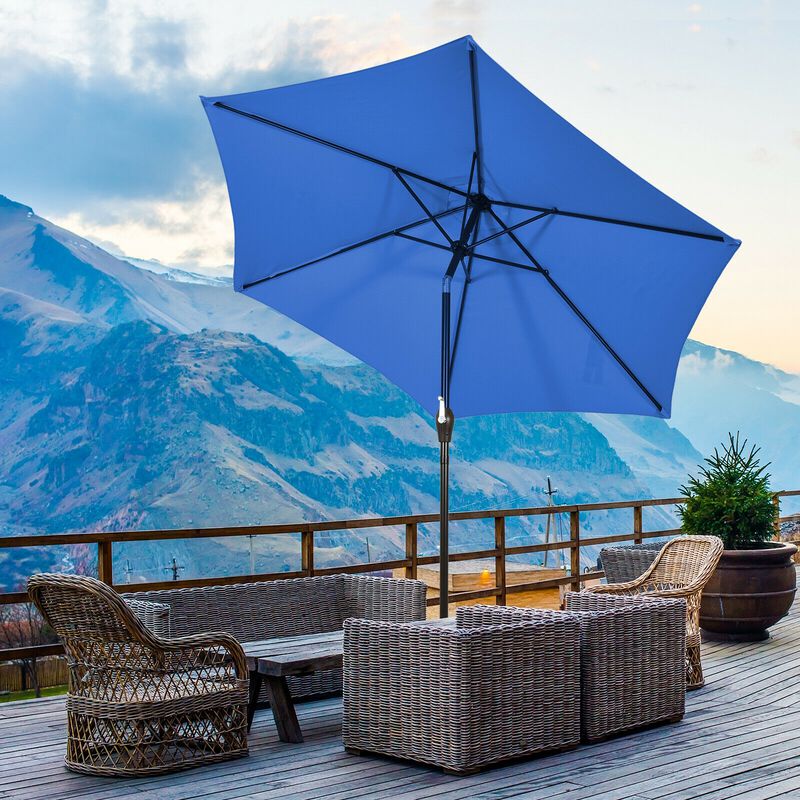 9 ft Outdoor Market Patio Table Umbrella Push Button Tilt Crank Lift
