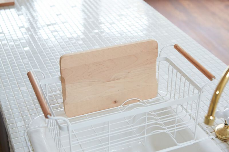 Over-the-Sink Dish Rack - Steel + Wood image number 3