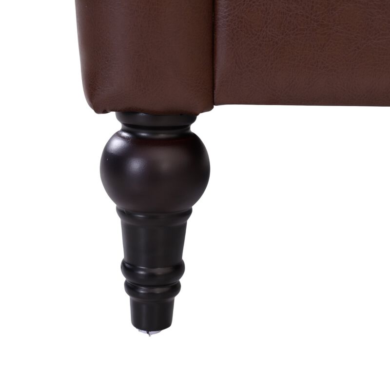 Welknu PU Leather L‑Shaped Sectional Sofa image number 4