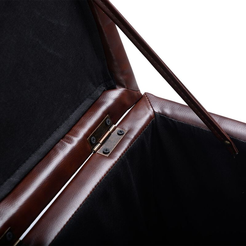 Foldable Cube Ottoman Pouffe Storage Seat image number 6