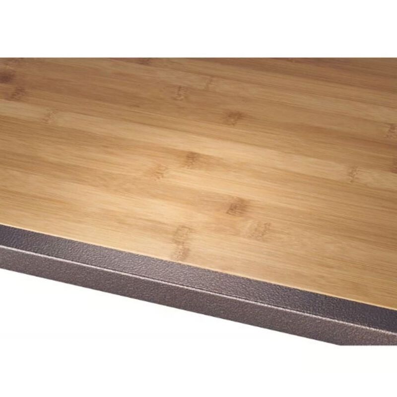 QuikFurn Heavy Duty 5-Shelf Steel Frame Shelving Unit with Bamboo Shelves