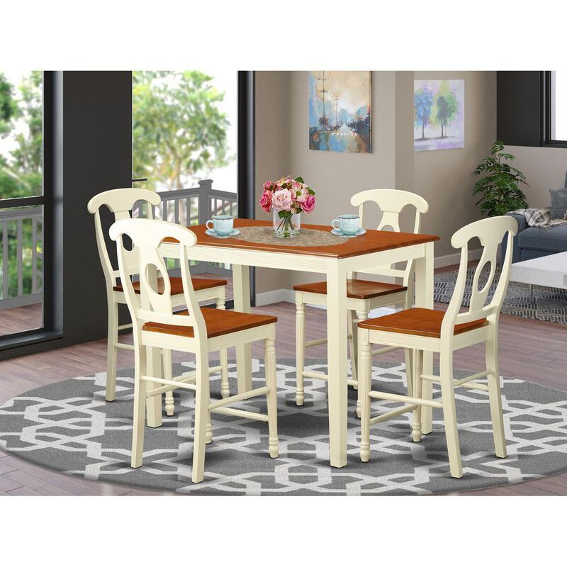 5 Pc counter height Dining room set-pub Table and 4 Kitchen bar stool