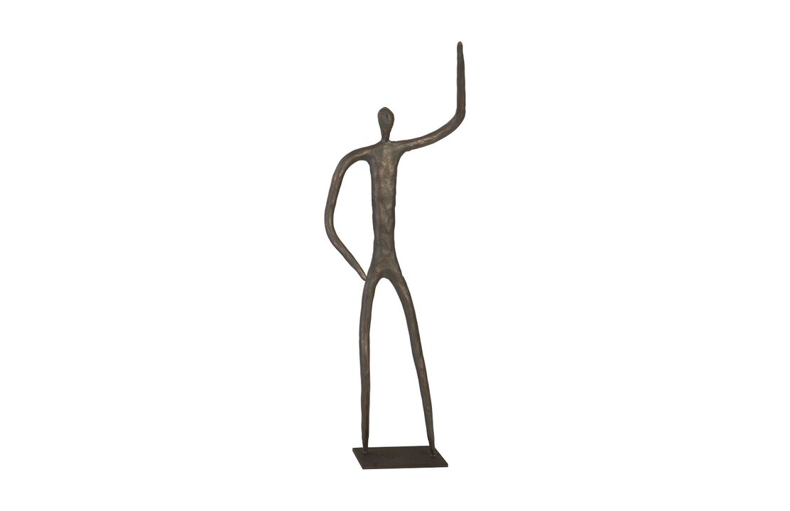 Abstract Arm Up Figure on Metal Base