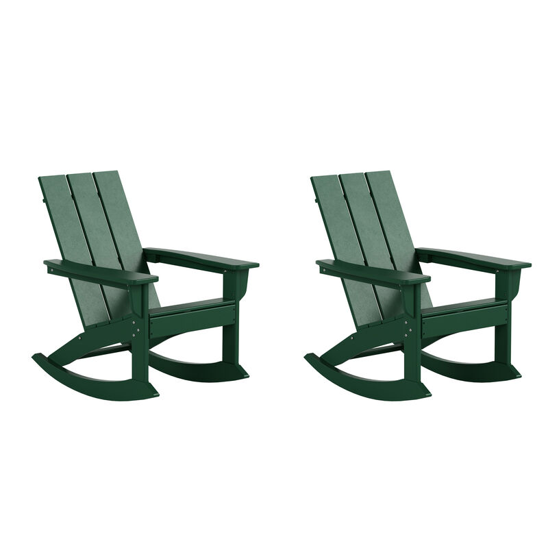 WestinTrends Modern Adirondack Outdoor Rocking Chair (Set of 2)