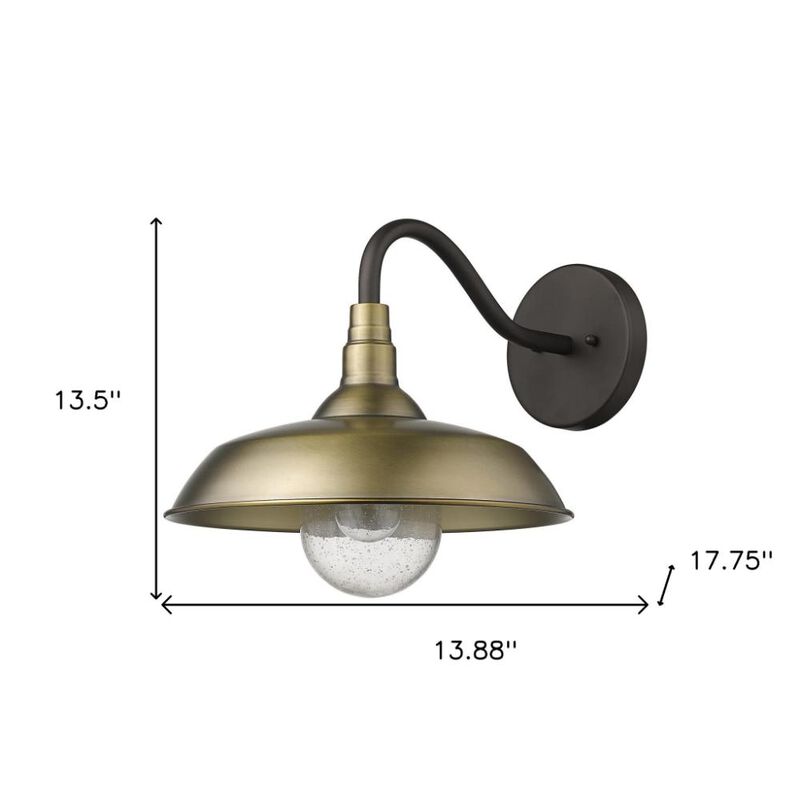 Hivvago Burry 1-Light Antique Brass Wall Light