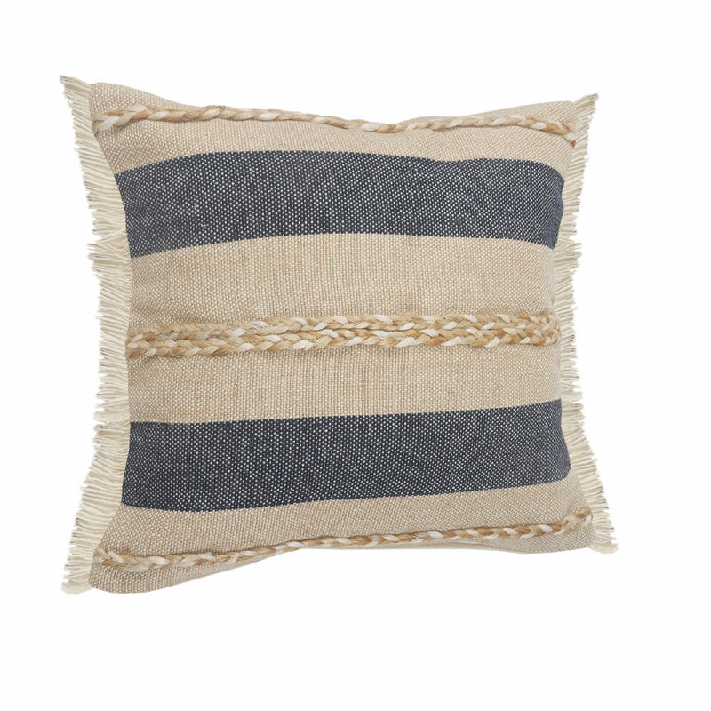 Jute Throw Pillow – Decorative Cushion for Sofa, Couch, or Bedroom Accent