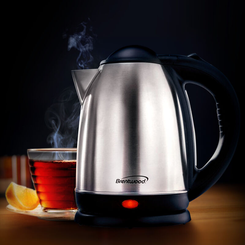 Brentwood 1.7 L Stainless Steel Electric Cordless Tea Kettle 1000W (Brushed) image number 6
