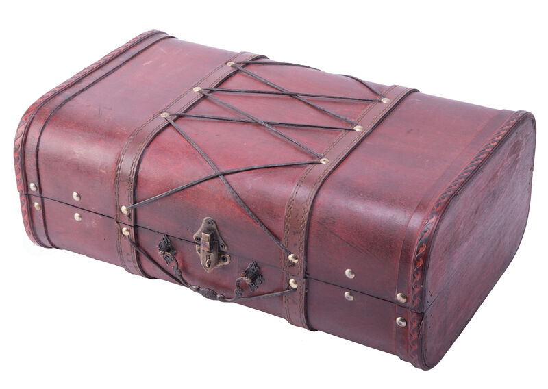 Pirate Style Cherry Vintage Wooden Luggage with X Design