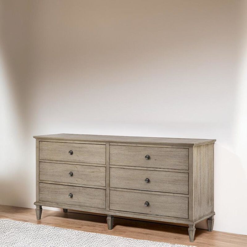 Starlight Canyon Home Brown Bedroom Storage Dresser with 6 Spacious Drawers for Clothes and More