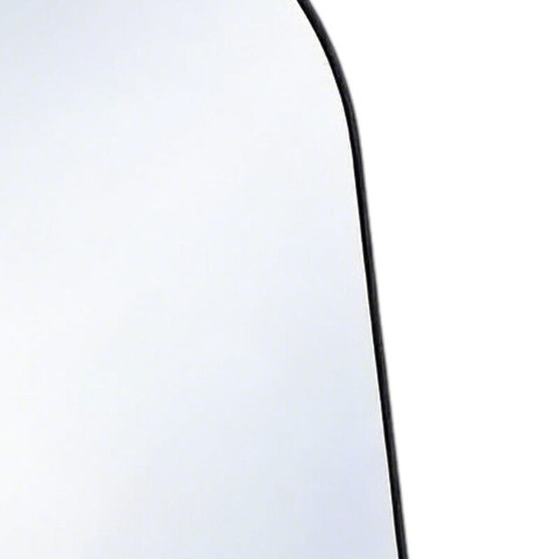 HomeRoots 56" Black Aluminum Arch Freestanding And Wall Mounted Framed Full Length Mirror image number 3