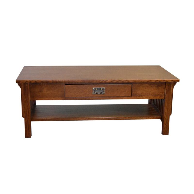 Crafters and Weavers Mission Crofter Style 1 Drawer Coffee Table - Michael's Cherry