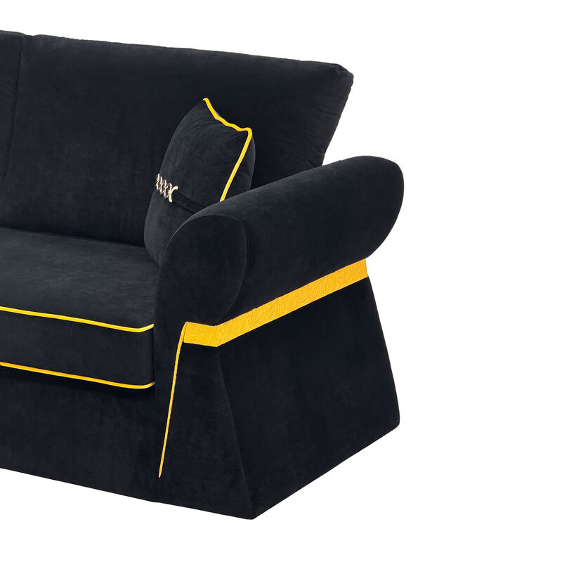 Pifpru 83.5 Inch Velvet 3 Seater Sofa Couch image number 4