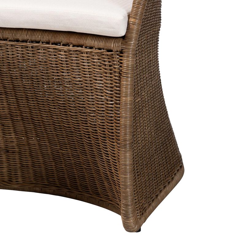 bali & pari Kintamani Bohemian Greywashed Rattan Accent Chair