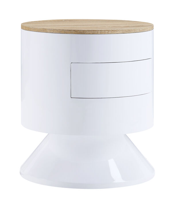 ACME Otith Accent Table, White High Gloss