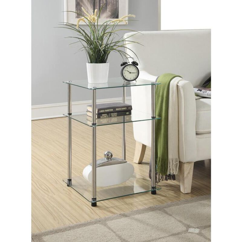 Convience Concept, Inc. Designs2Go Classic Glass 3 Tier End Table