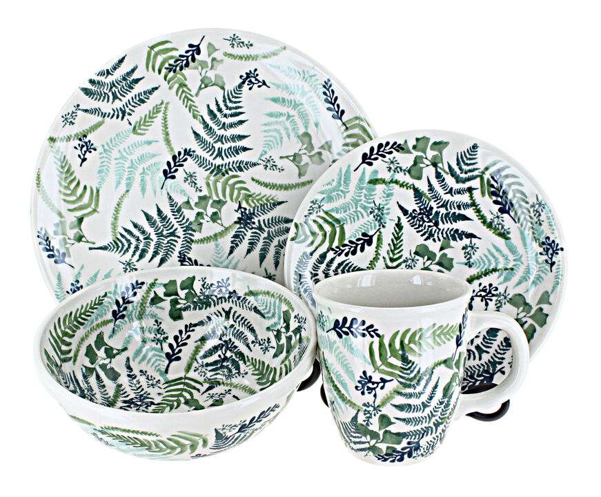 Blue Rose Polish Pottery Brienna 16 Piece Dinnerware Set