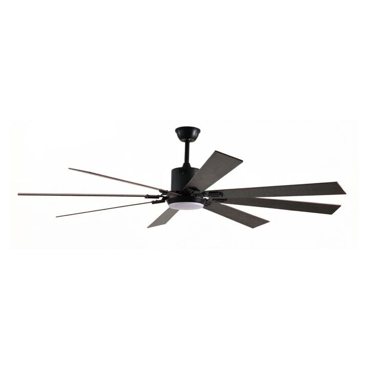 ELEMENT ACE 72 Inch LED Ceiling Fan Light with 8 Wooden Blades, Remote Control, Adjustable Color Temperature, Silent 6-Speed Reversible DC Motor for Living Room Bedroom Dining Room
