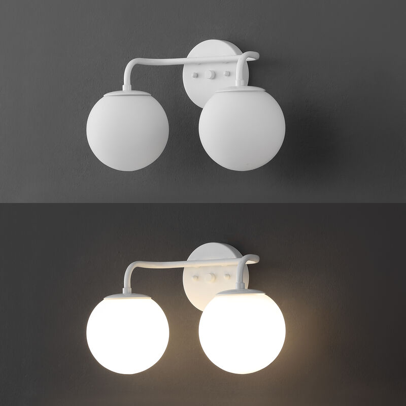 Louis Parisian Globe Metal/Frosted Glass Modern Contemporary LED Vanity Light