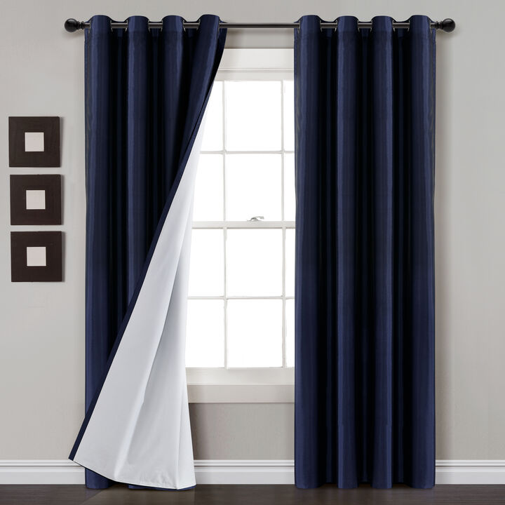 Lush Décor Insulated Grommet 100% Blackout Faux Silk Window Curtain Panel