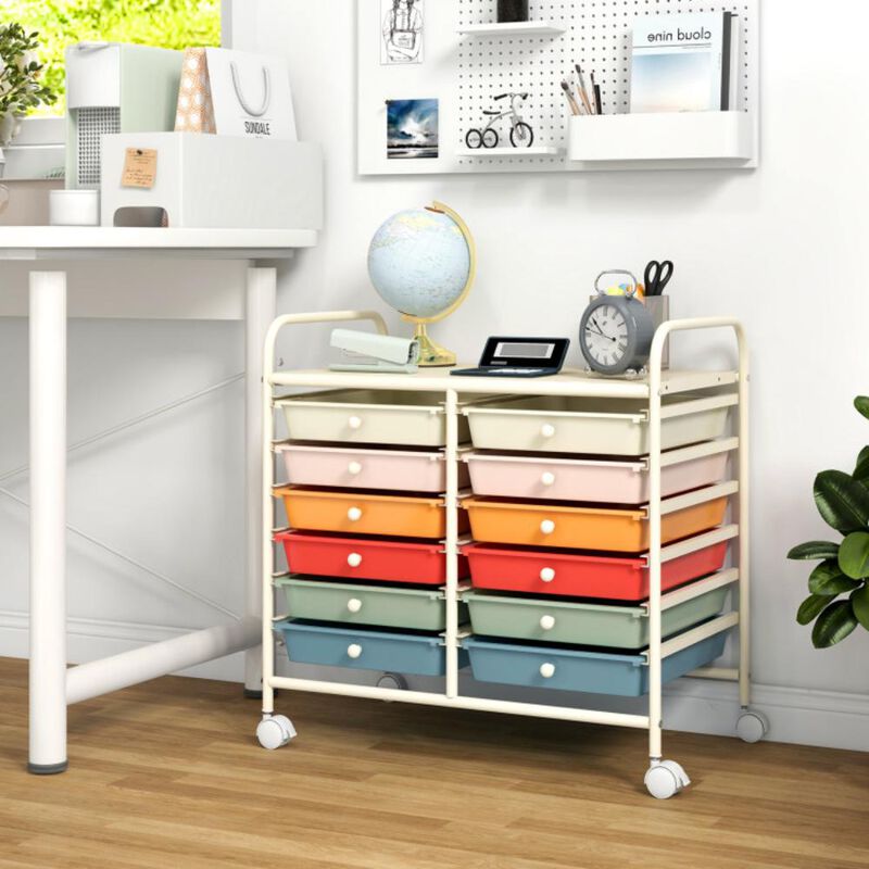 Hivvago 12 Drawers Rolling Storage Cart for Home and Office