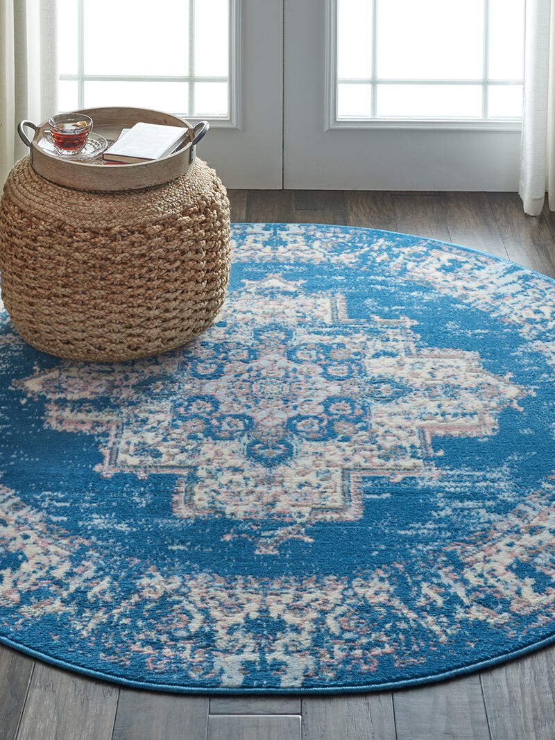 Grafix GRF14 Blue 5'3" x Round Rug