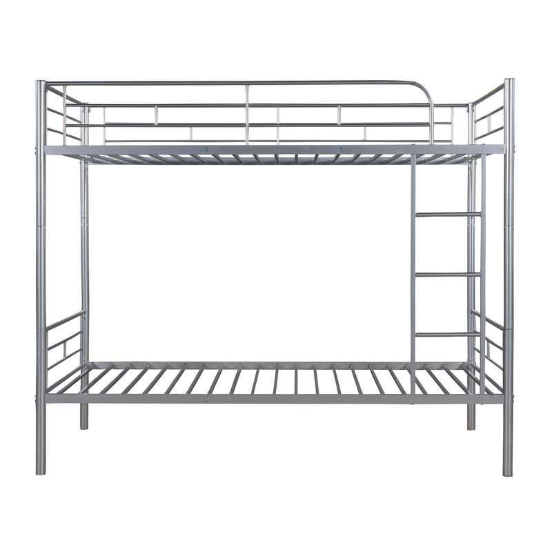 Whisen Twin Over Twin Metal Bunk Bed - White