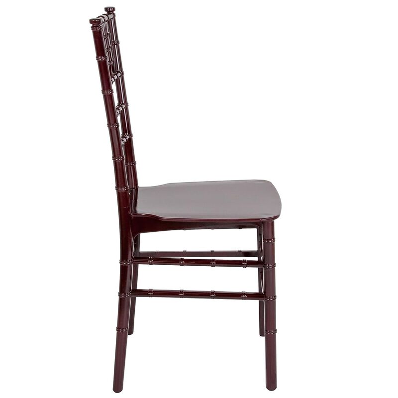 Flash Furniture HERCULES Series Mahogany Resin Stacking Chiavari Chair image number 4