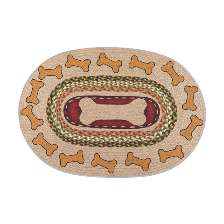 Earth Rugs Op-24 Dog Bones Oval Patch 20 X 30