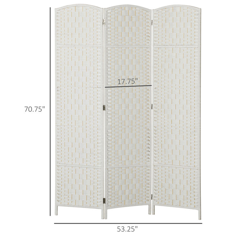 Hivvago Folding Room Divider with 3 Panels and Woven Design image number 2