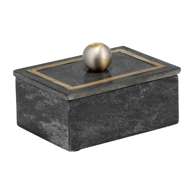 Marble, 7x5 Rectangular Box - Knob, Black image number 0