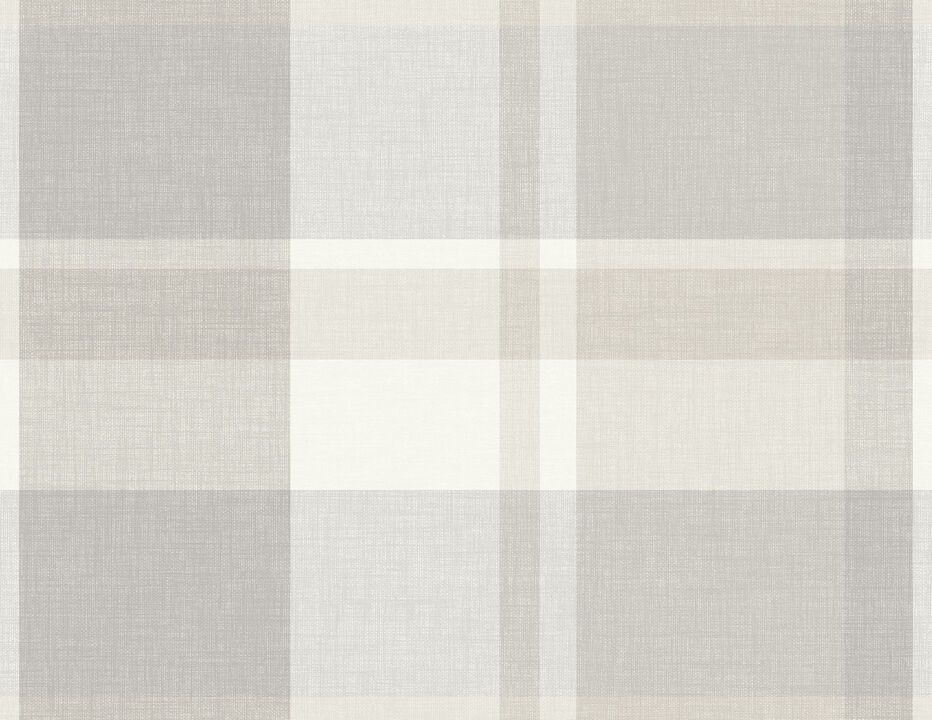 Madaket Light Grey Plaid Wallpaper (Set of 2)