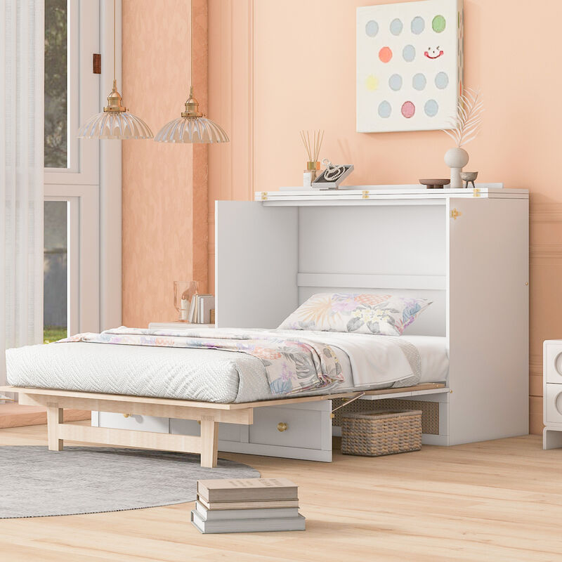 Merax Murphy Bed with Large Drawers